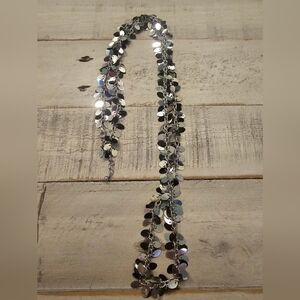 Silver Sequin Chain Necklace